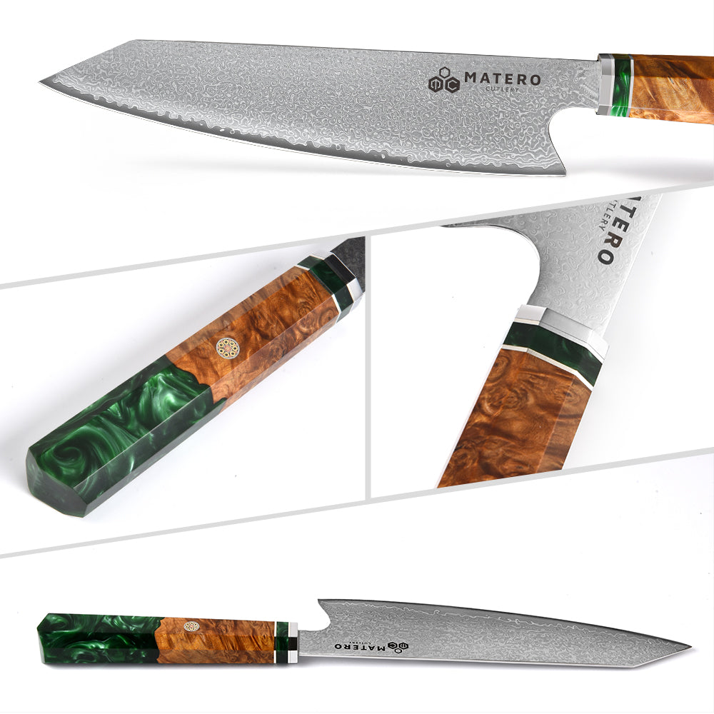 Forest Epoxy Damascus Kiritsuke 20 cm